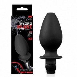 Hydro Blast, Spraying Butt Plug, Douche Nozzle, Silicone, Black, 10 cm (4 in) - TOYS